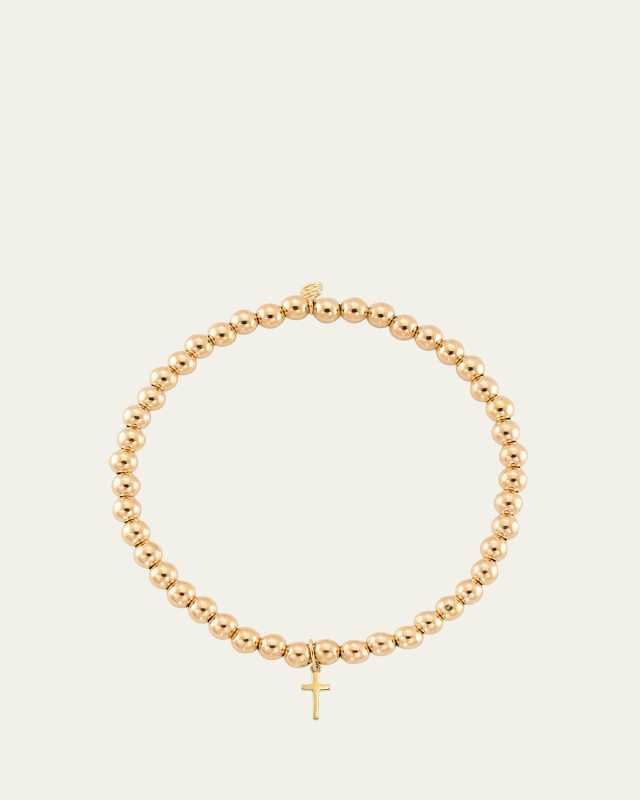 14K Tiny Pure Cross Charm Bracelet